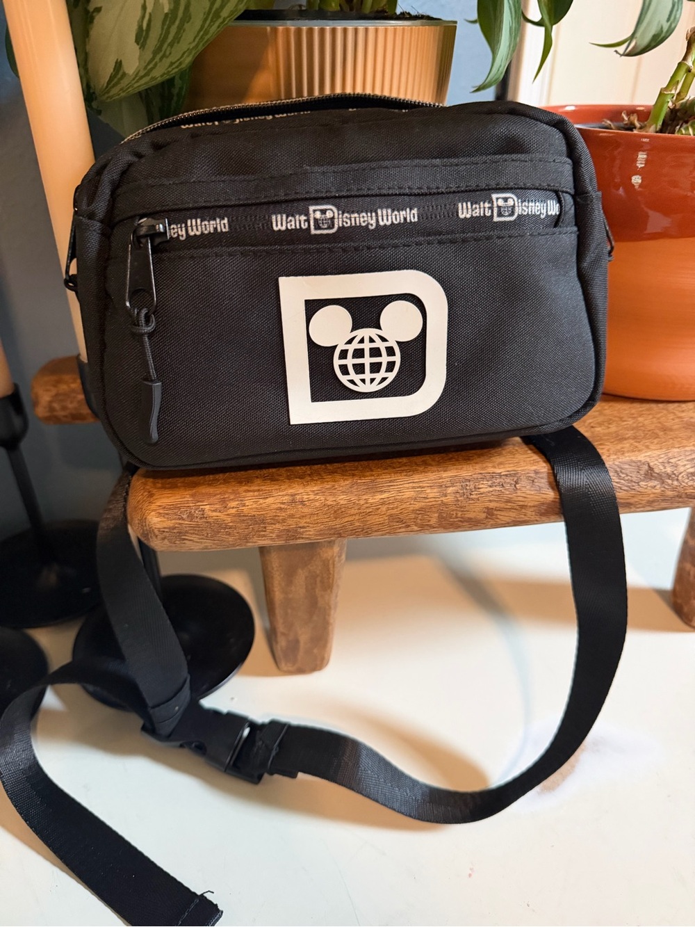 Disney Walt Disney World Black Crossbody Travel Bag